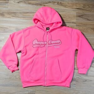 ☔️🩵Hot Pink Oregon Coast Seaside Zippered Hoodie Sweatshirt Jacket Large